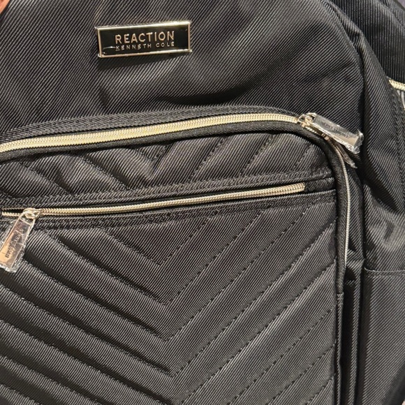Kenneth Cole REACTION Women Chelsea Chevron 15" Laptop Tablet Backpack, Black - Picture 9 of 12
